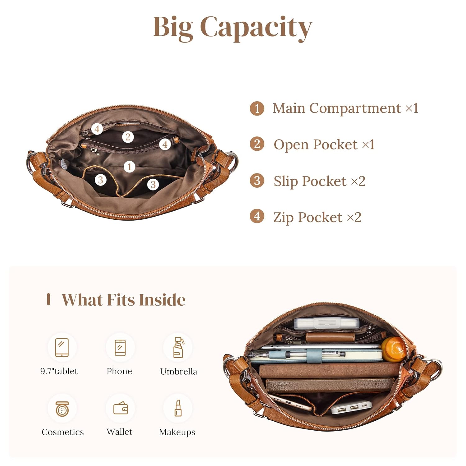 S-ZONE Bolsa feminina Hobo de couro genuíno com alça superior em promoção! Veja a oferta e mais achadinhos de Bolsas 5 Hoje é o melhor dia para comprar S-ZONE Bolsa feminina Hobo de couro genuíno com alça superior com aquele preço maroto! Promoção! Aproveite a oferta! 5