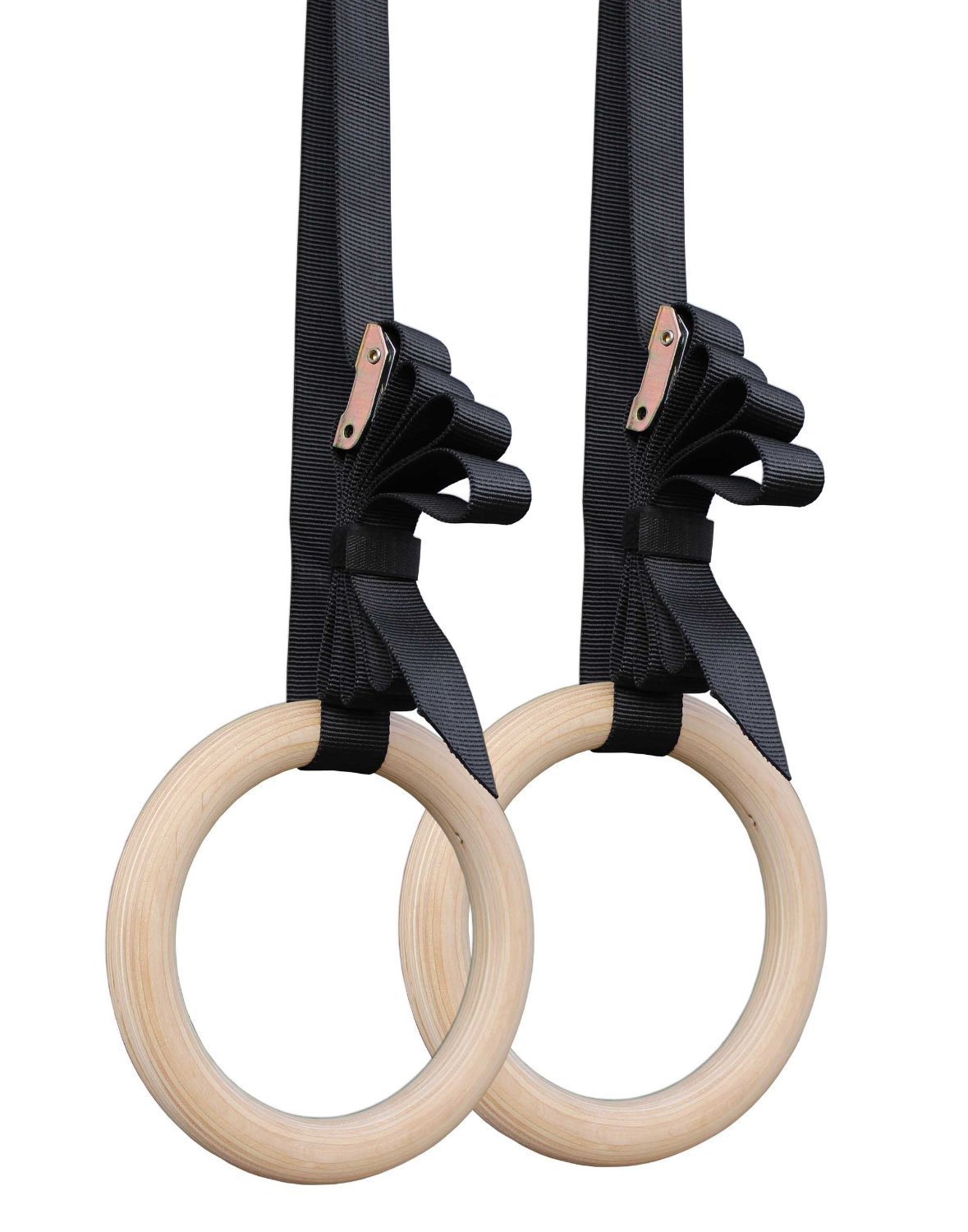 Hengzhe HZ-YDWooden Gymnastics Rings With Adjustable Straps For Gym, Crossfit, Strength Training , Pull Ups and Dips
