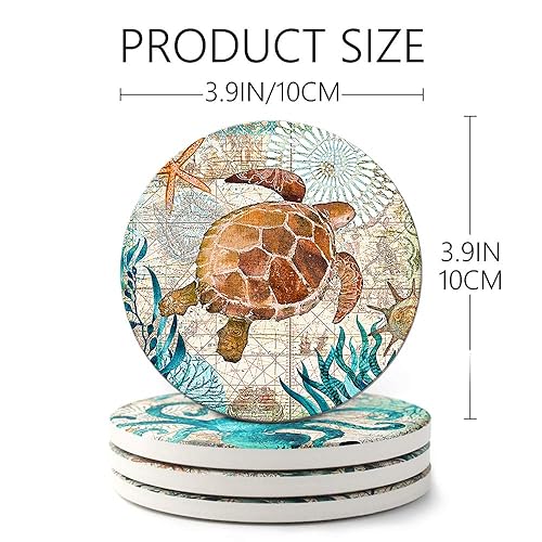 Teivio Ceramic Coasters with Cork Backing - Thumbnail 4