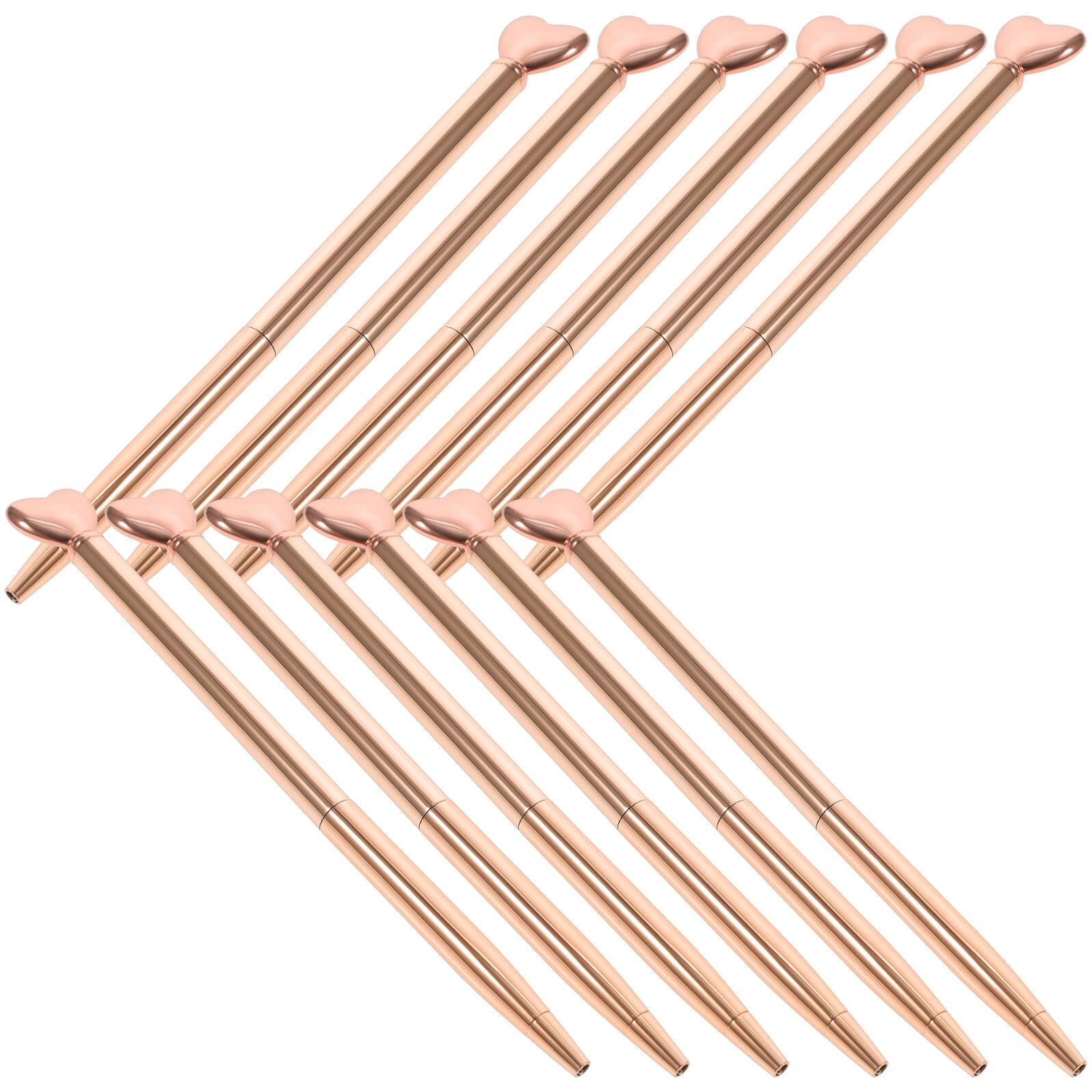 Bolígrafo ergonómico para escribir sin fatiga, set Healvian metálico de 12 unidades rosa dorado 8