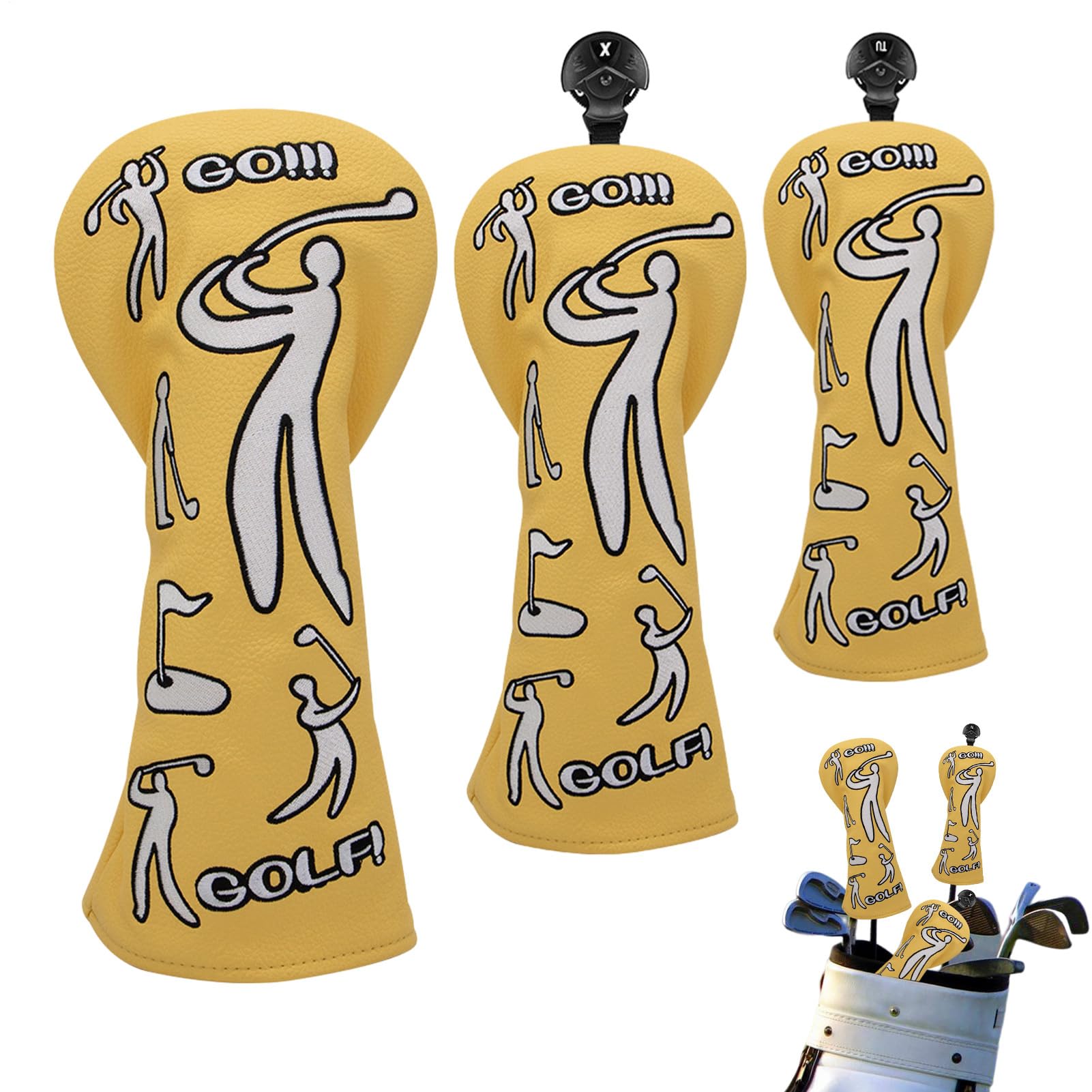 Fundas para palos de golf para hombre, protección de 3 piezas para putter – Cubierta para Golf Driver, para hombres y mujeres, para uso en interiores, al aire libre y en el césped al jugar al golf