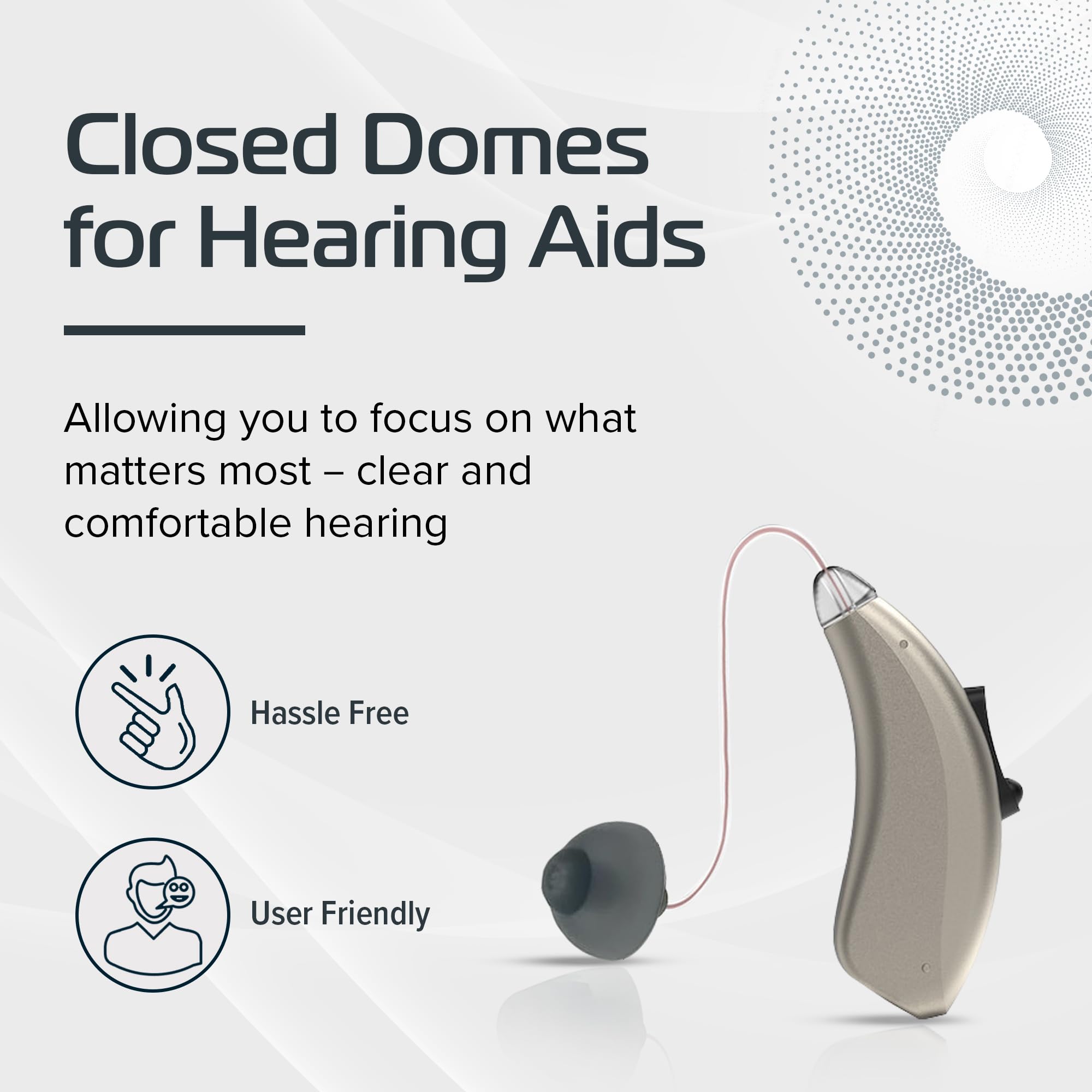 Hearing Aid Domes, Closed Domes for Hearing Aids, 10Pcs Resound Hearing Aid Domes (Medium)