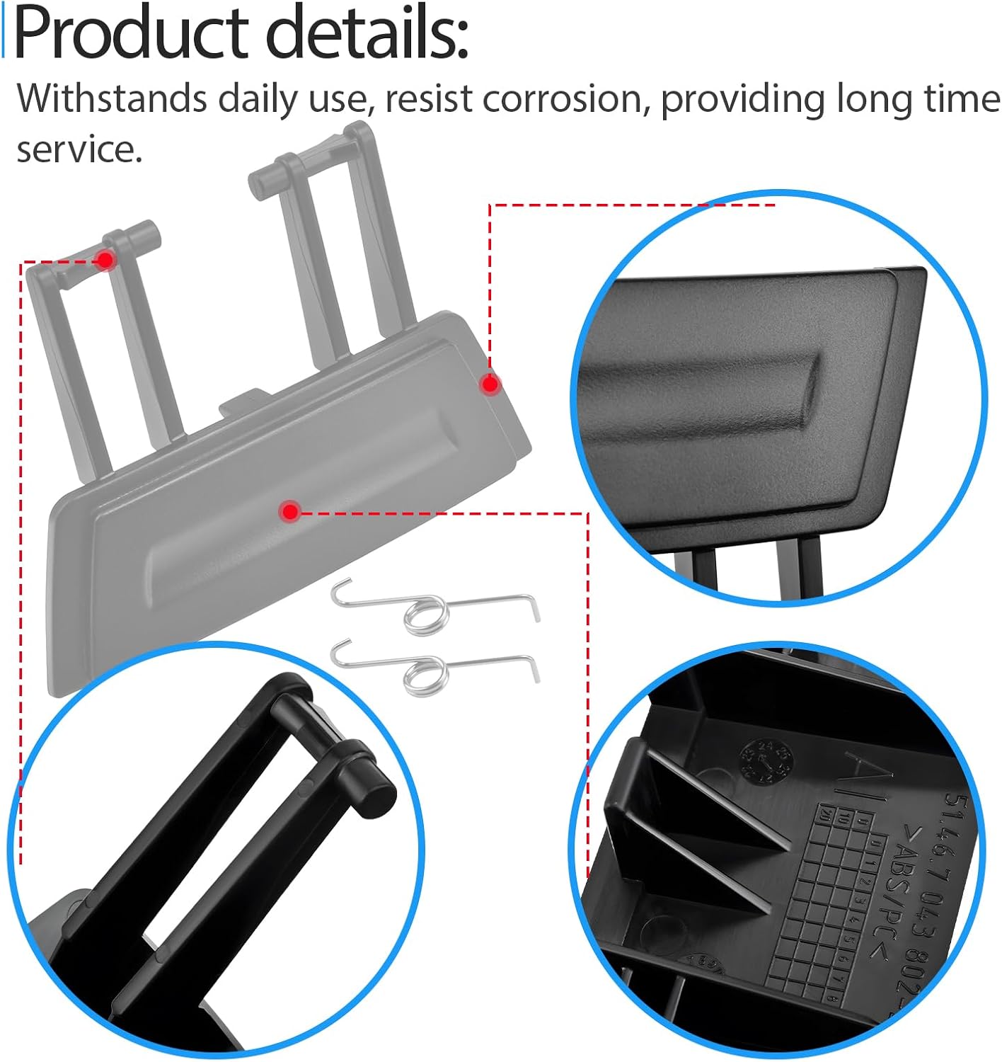 Rear Center Console Storage Box Switch Handle Compatible with BMW Z4 E85 2003-2008 Replace 51466978107 51467043802