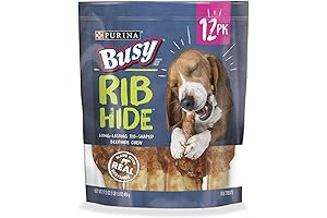 Small Dog Rawhide Treat, Rib Hide - 12 ct. Pouch