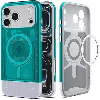 Spigen for iPhone 17 Pro Max Case, Classic C1 MagFit [TPU Covered Camera Control] [Compatible with MagSafe] - Bondi Blue