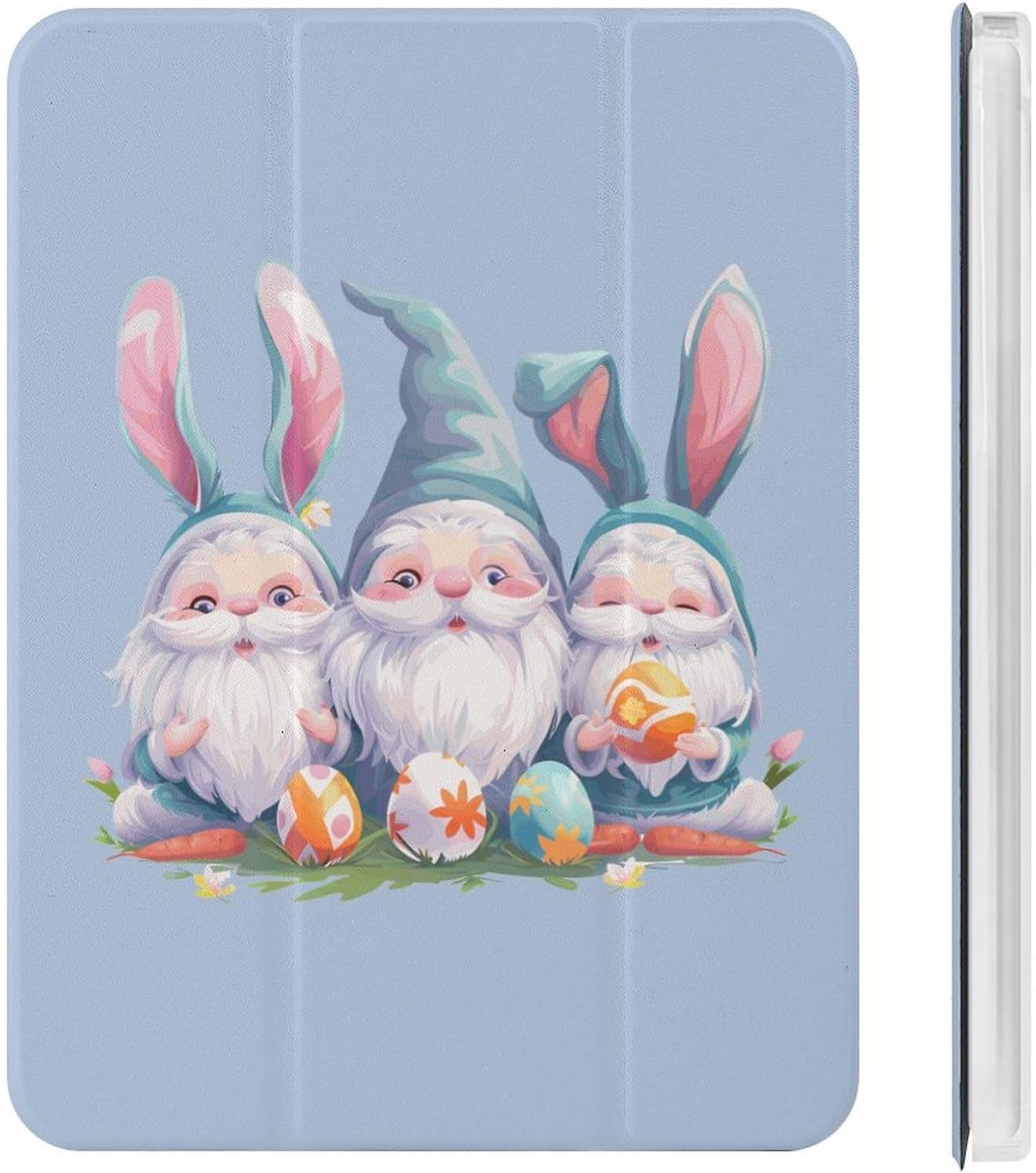 Cute Gnome Easter Cute Case Compatible for Mini6（8.3in） Trifold Tablet Protective Cover with Pencil Holder