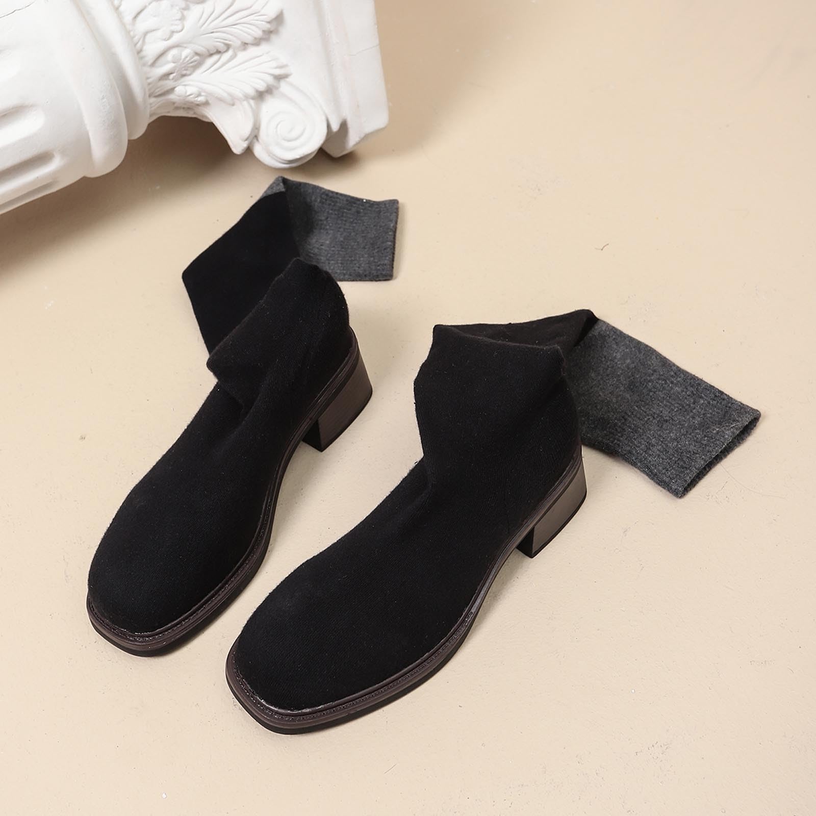 Botas por Encima de la Rodilla Botas de Media caña con un Estilo Elegante para el día a día. hasta el Tobillo con tacón Resistente para Mayor Comodidad y versatilidad.