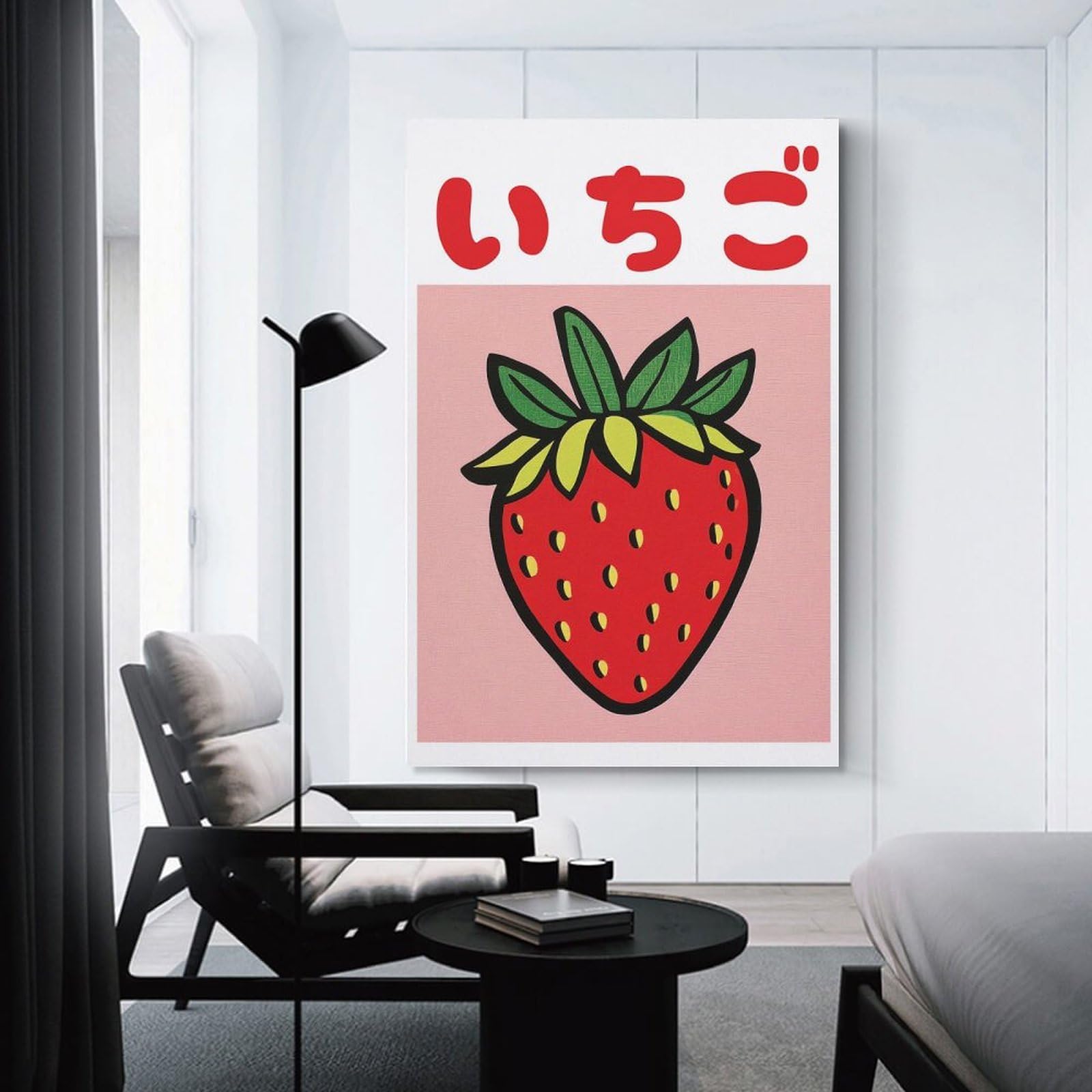 Junmoney Unframe-Style-24 Strawberry Japanese Fruit Poster Canvas Wall Decor, 08X12inch(20X30cm), For Wall Displays, Bedrooms Or Room Updates, Wall Decor Suited To Curated Displays