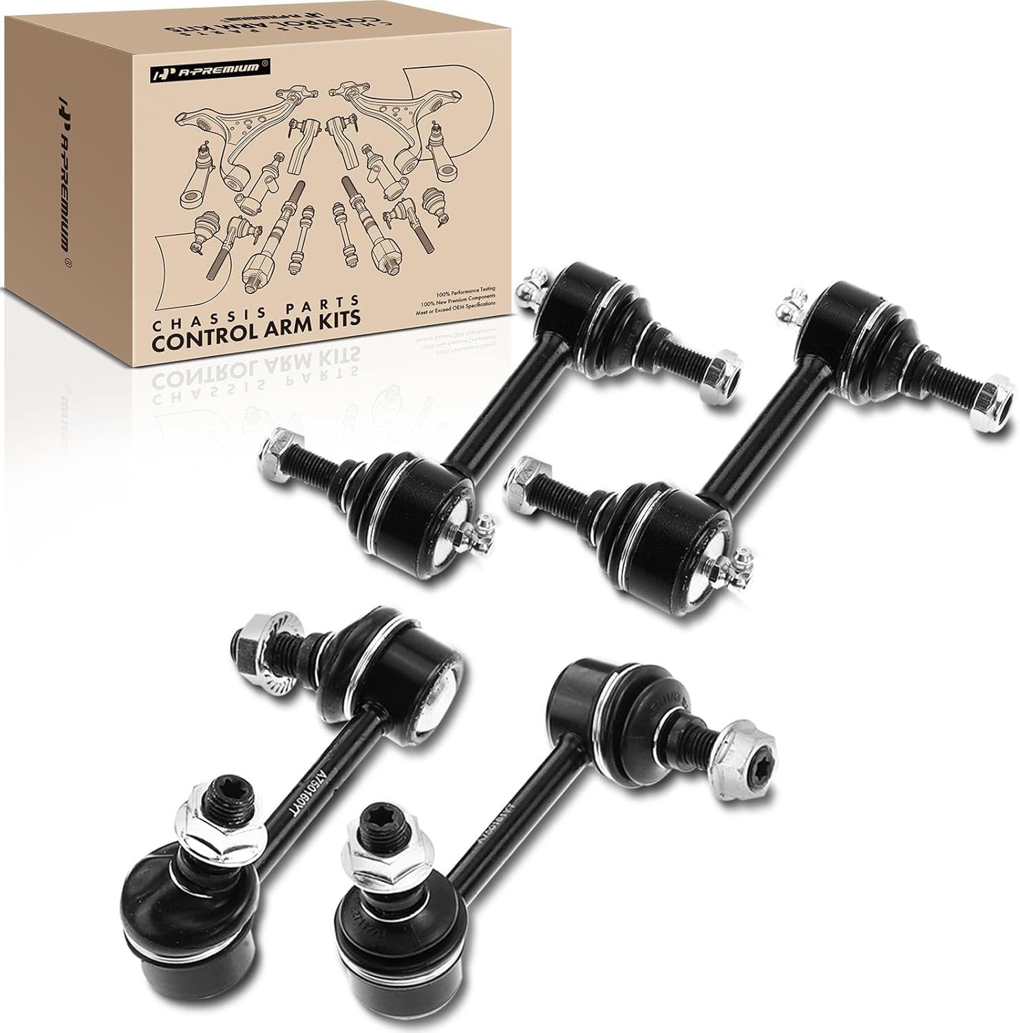 A-Premium Set of 4, Front & Rear Sway Bar Links Kit Stabilizer Bar Links Compatible with Mazda CX-9 2007-2014