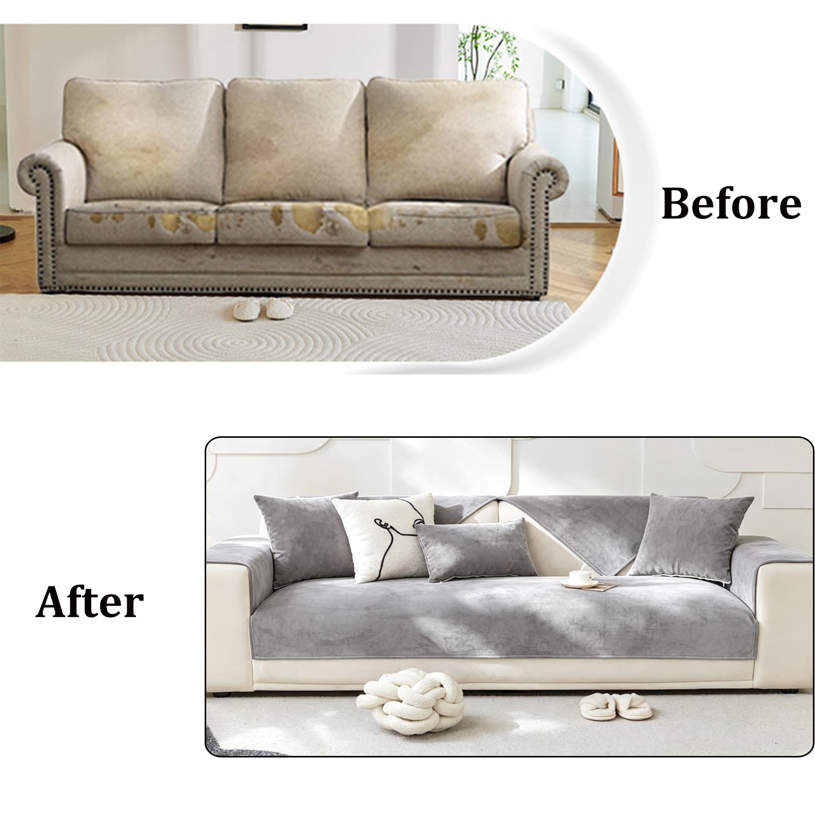 Générique Housse De Canapé Imperméable Confortable,Étui De Protection Antidérapante Anti-Griffures,Adaptée Aux Chiens Et Aux Chats,Couverture Lavable pour Canapés d'angle en U/L,Rose,120x180cm