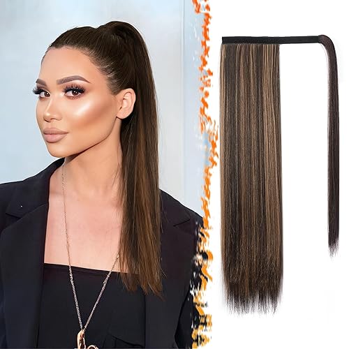 Miniatura 146 de BARSDAR Short Straight Ponytail Extension - 14 Inch Drawstring Black Ponytail Hair Extensions for Women - Synthetic Fake Pony Tails Hairpieces Clip