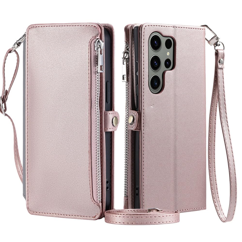 Housse portefeuille Samsung S23 FE or rose anti rayures - 8