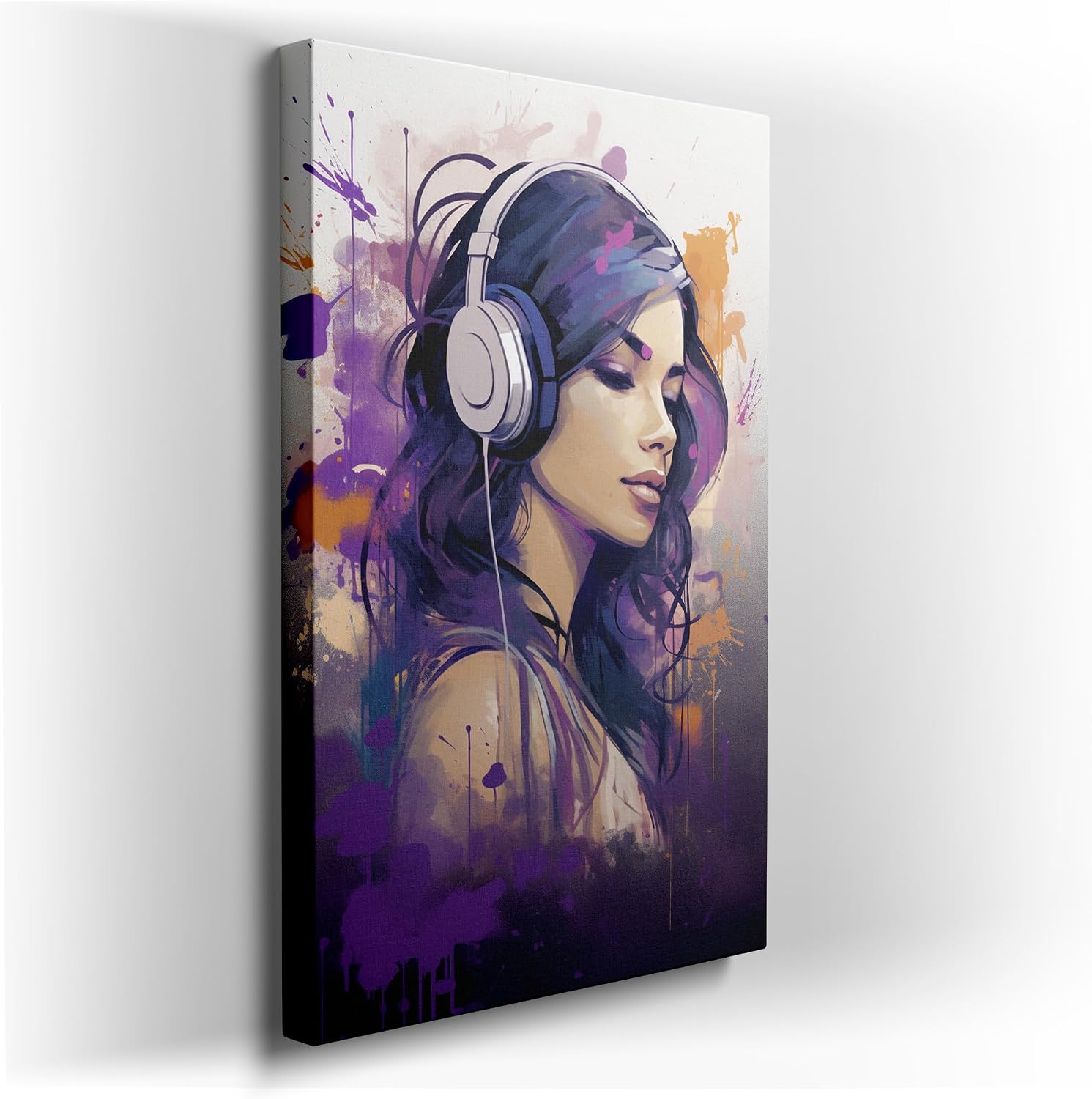 Canvas for Living room. Urban Rhapsody: A Portrait of Serenity Amidst the City's Symphony, 27 x 18 inch Canvas Wall Art - Contemporary Masterpieces - Modern Home Decor