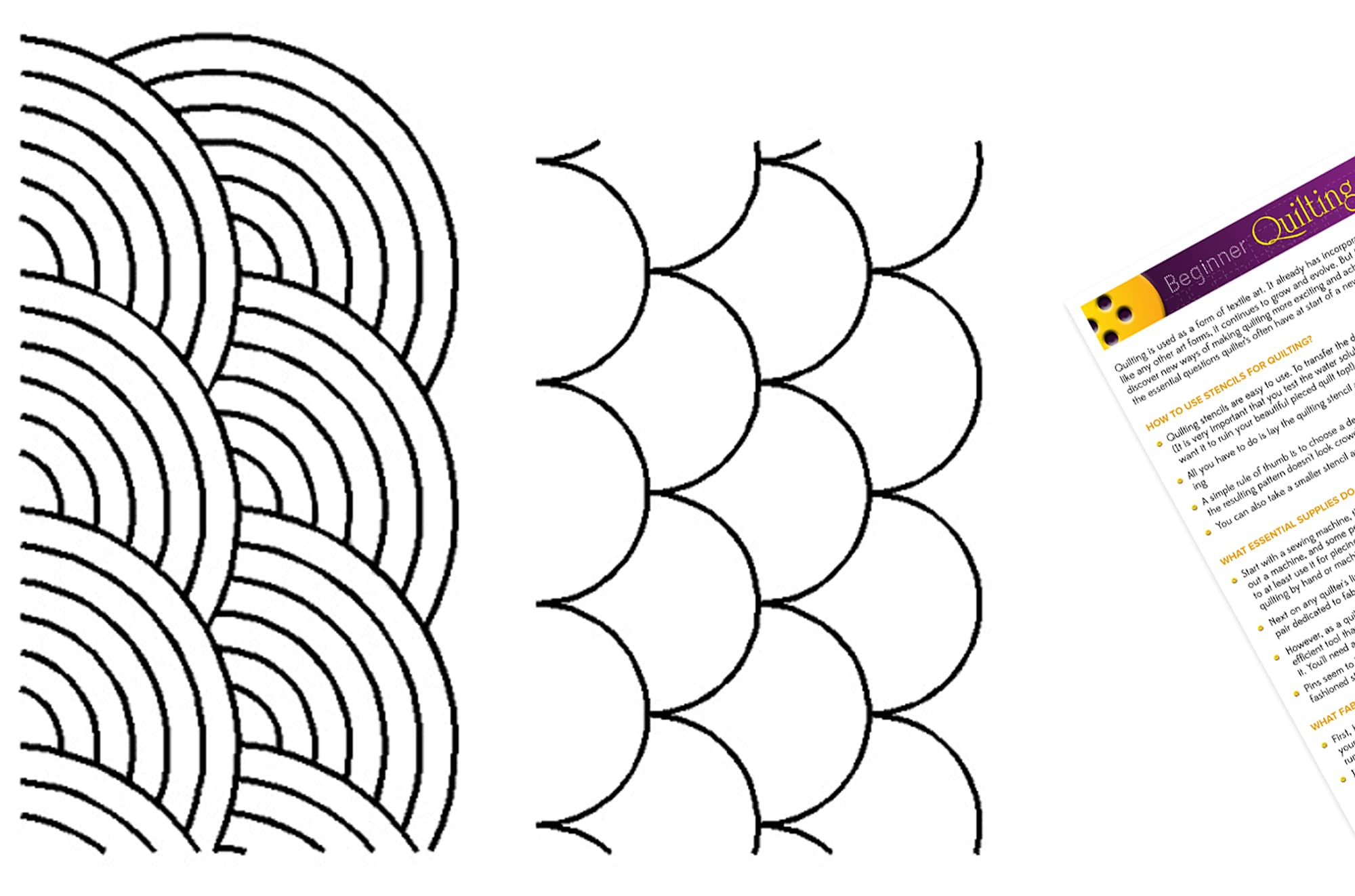 Amazon.com: Quilting Stencils for Machine and Hand Quilting - 2 Quilting Stencils for Backgound, Border Patterns - Clamshell, Baptist Fan Plastic Quilt Stencil Set with Guide for Free Printable Hand Quilting Stencils