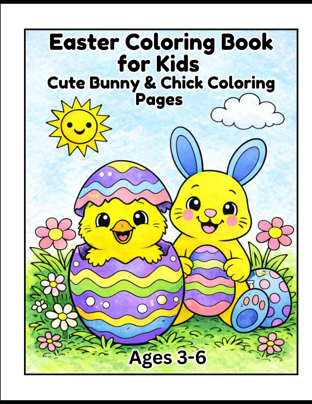 Easter Coloring Book for Kids: Cute Bunny & Chick Coloring Pages