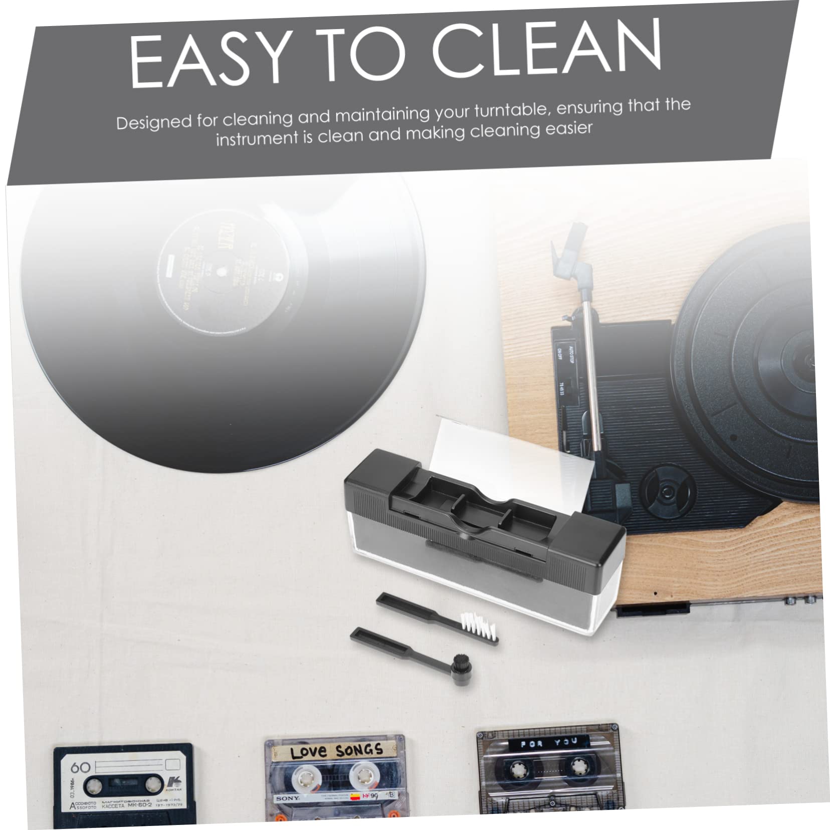 OSALADI 4sets Spazzole Per Pulizia Dischi in Vinile Kit Antistatico Per Manutenzione e Pulizia Di Giradischi e Strumenti Musicali Sicuro e Pratico Da Usare