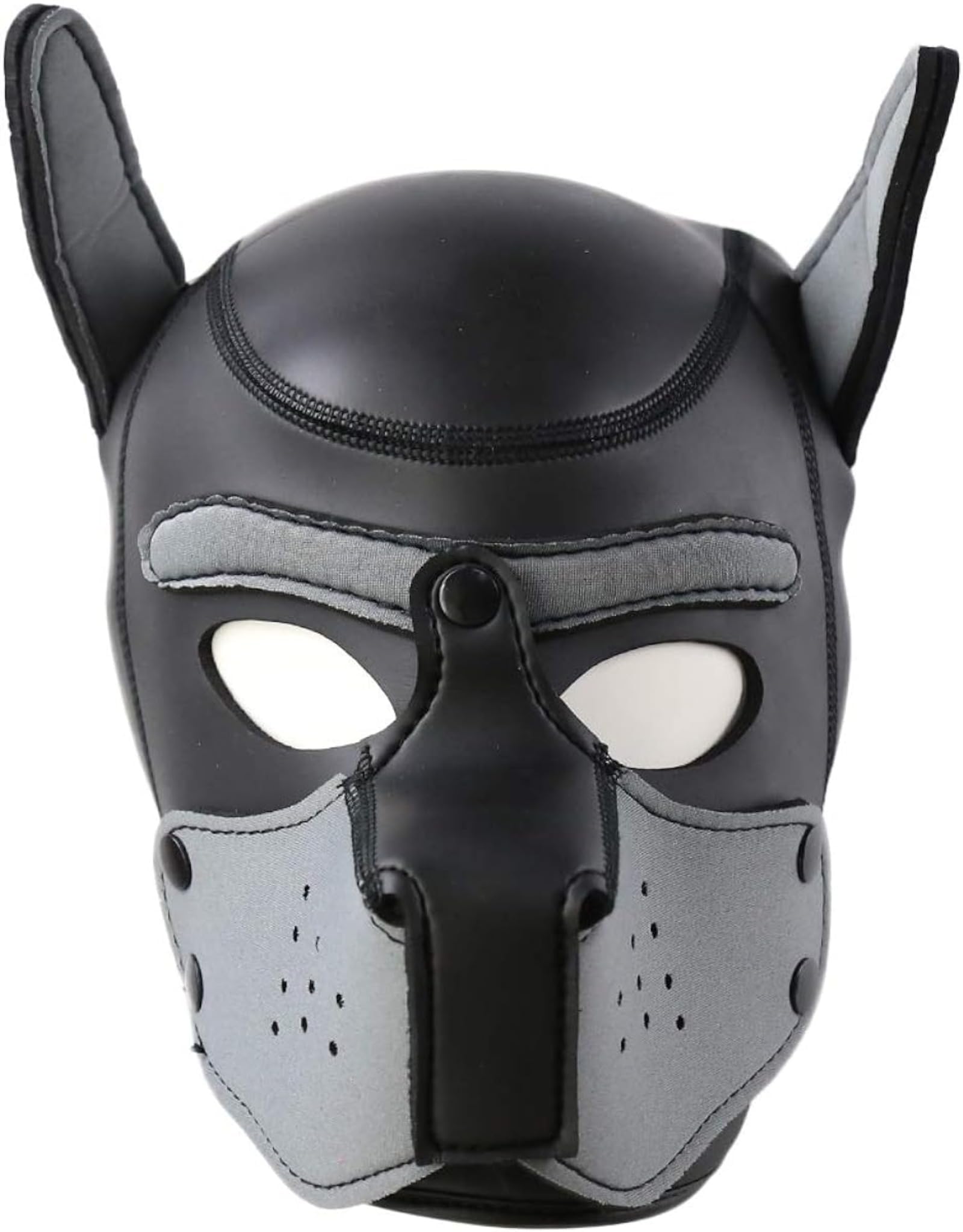 Puppy Hood Full Face Mask Animal Head Mask Costume for Halloween Party - Realistic Dog Head Masks for Dress Up Fun and Playful Costumes (Gray) — image 1