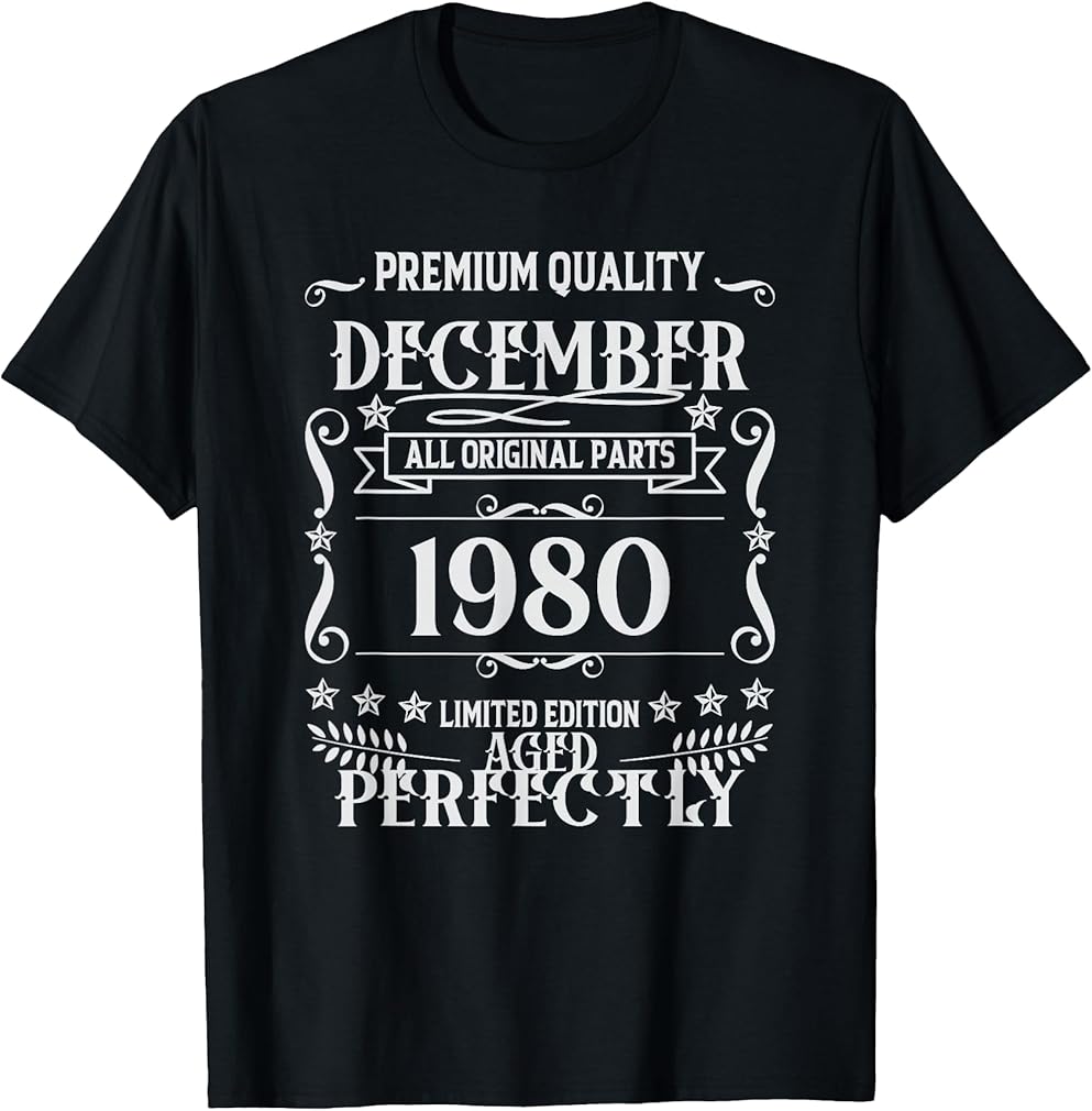 45th Birthday Legends were Born in December 1980 T-Shirt