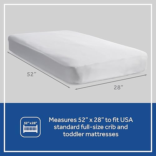 Miniatura 2 de Paquete de colchón SEALY EverLite transpirable para cuna, SEALY SecureStay, paquete de 2 unidades, impermeable, ajustable, para cama infantil y cuna