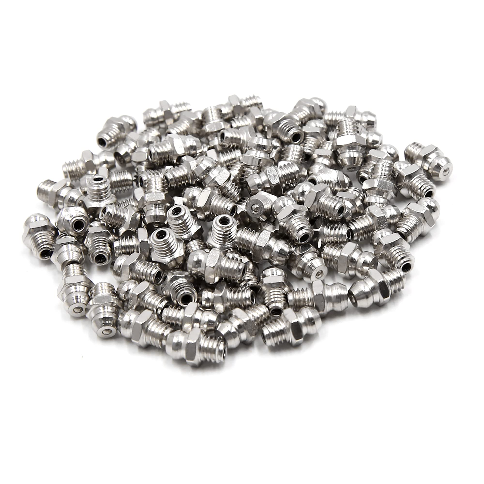 ABSPRO Raccordo Nipplo per Ingrassatore M6 x 1 Dritto Nickel Placcato Zestaw 80