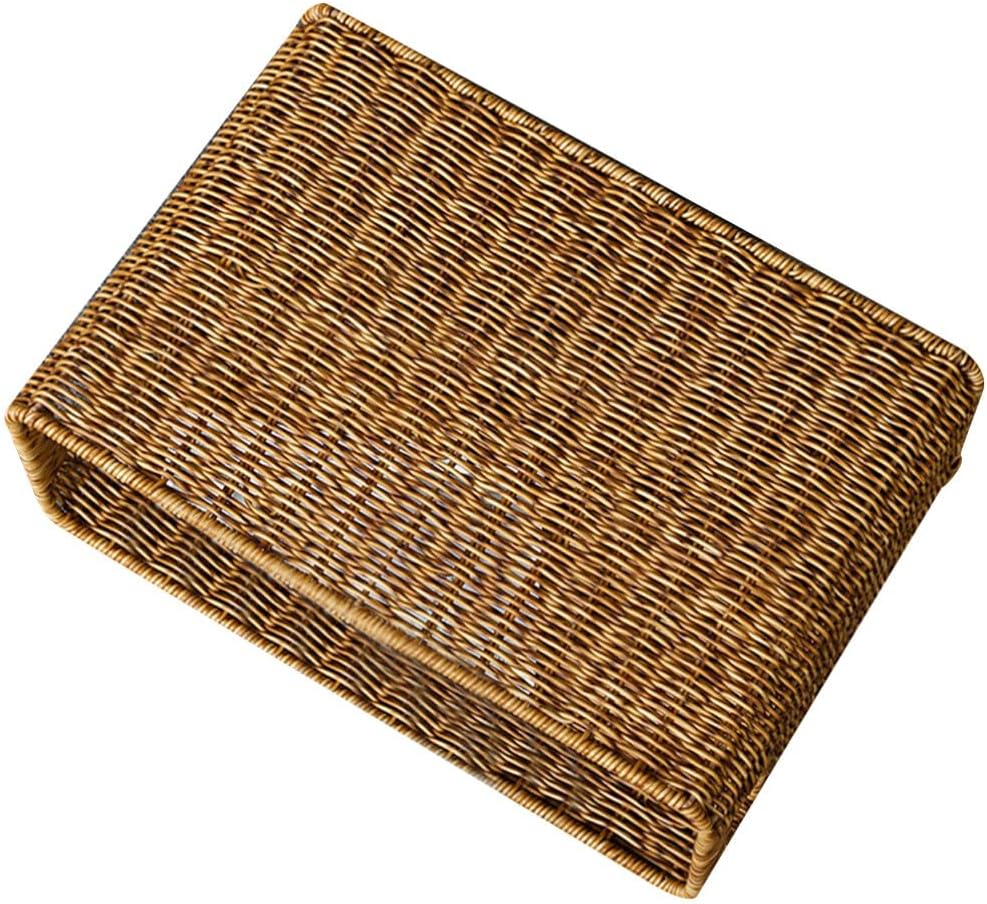 Ciieeo Woven Storage Basket with Hollow Handles Organizer for Home Supplies Desktop Sundries and Snack Storage Rustic Design for Stylish Decoration