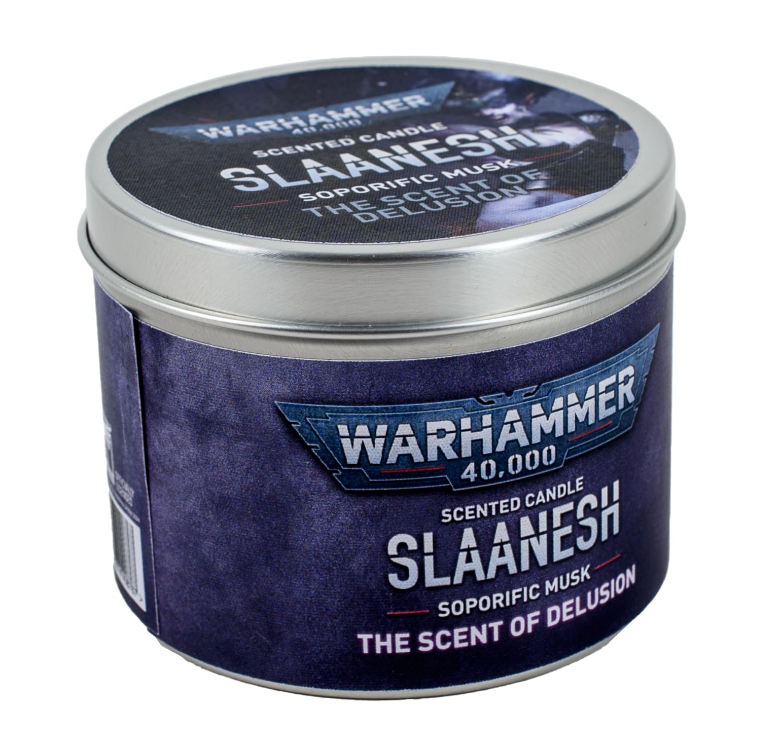 Warhammer 40,000: Slaanesh Scented Candle in Commemorative tin, Perfect Warhammer Gift, 22 Hours Burn time