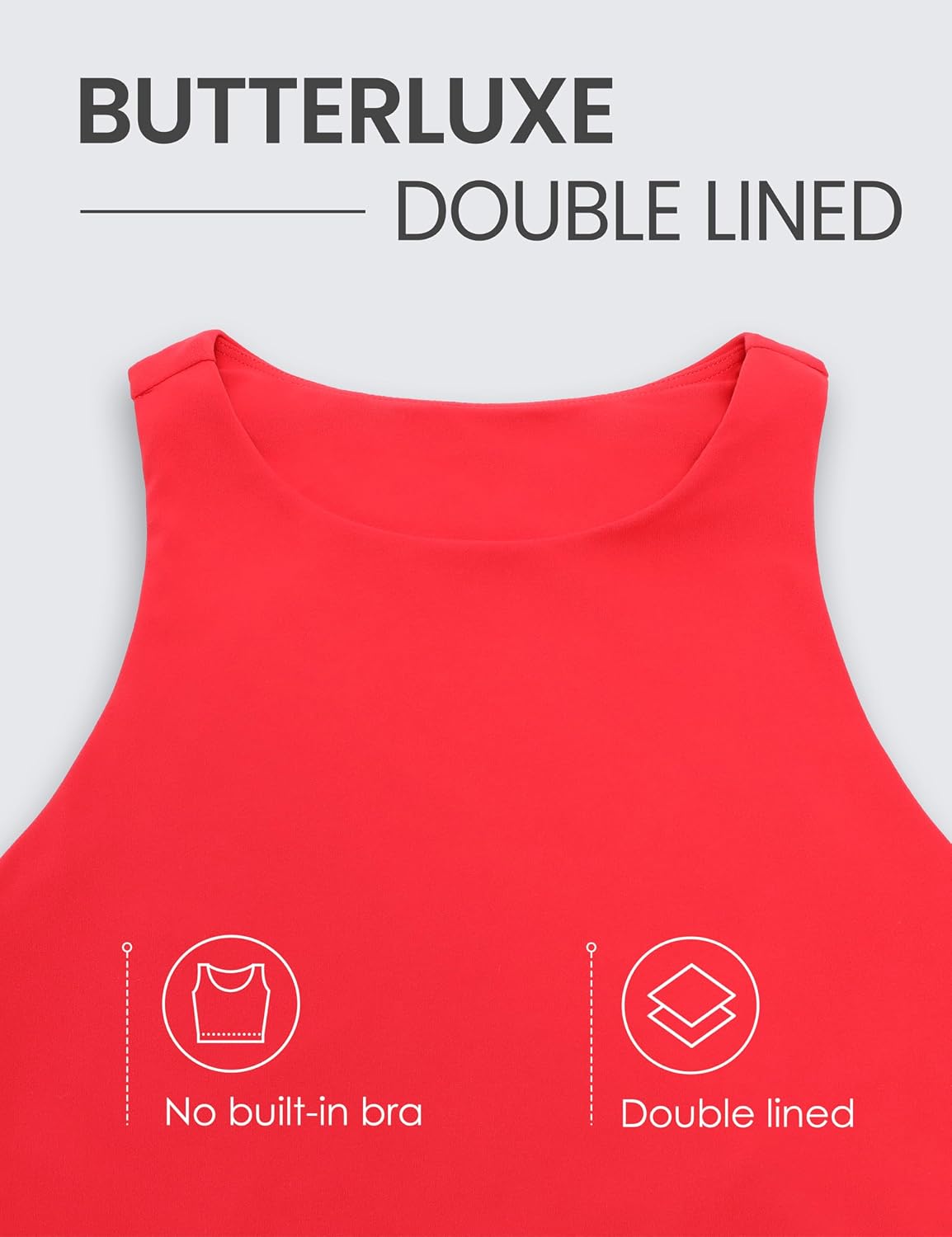 CRZ YOGA Womens Butterluxe Double Lined Cropped Tops High Neck Racerback Tanks Sleeveless Casual Workout Crop Shirts