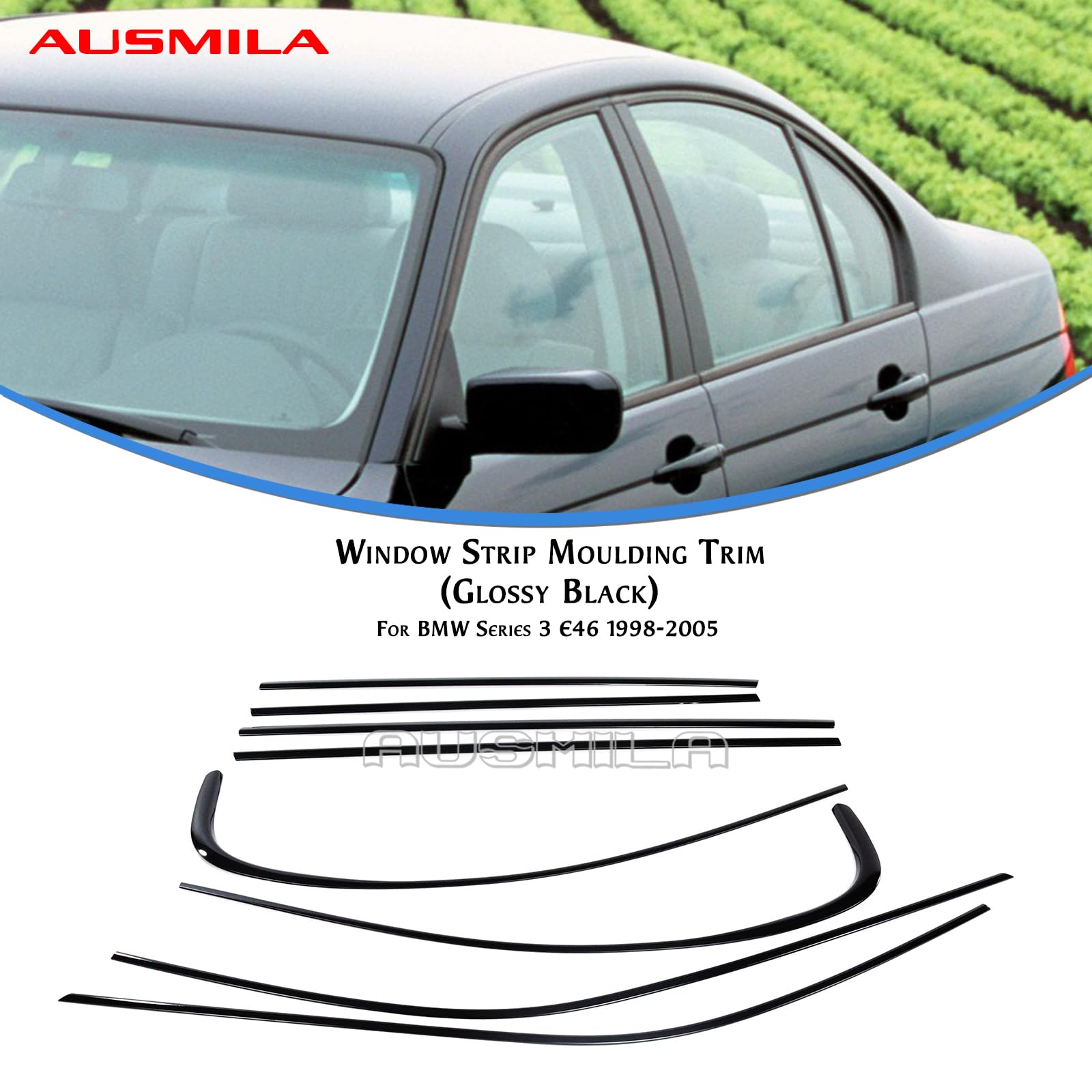 8 Fensterleisten für BMW 3er E46 1998–2005 Edelstahl