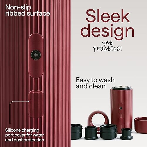 Miniatura 10 de Cafetera portátil para viajes, cafetera de 5 tazas con agua fría, 150 tazas con agua precalentada, cafetera Expresso para molidos, cápsulas DG y NS,