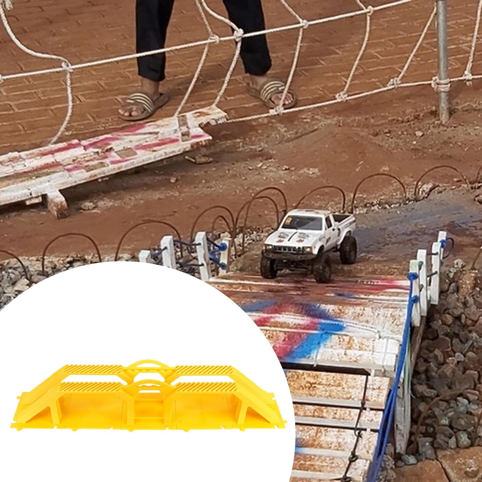 RC Bridge per Auto Radiocomandate Ponte Simulato per Arrampicata Rampa Ostacolo Steep Slope Elemento Scena Costruito in PP Adatto per Pista De, Style B