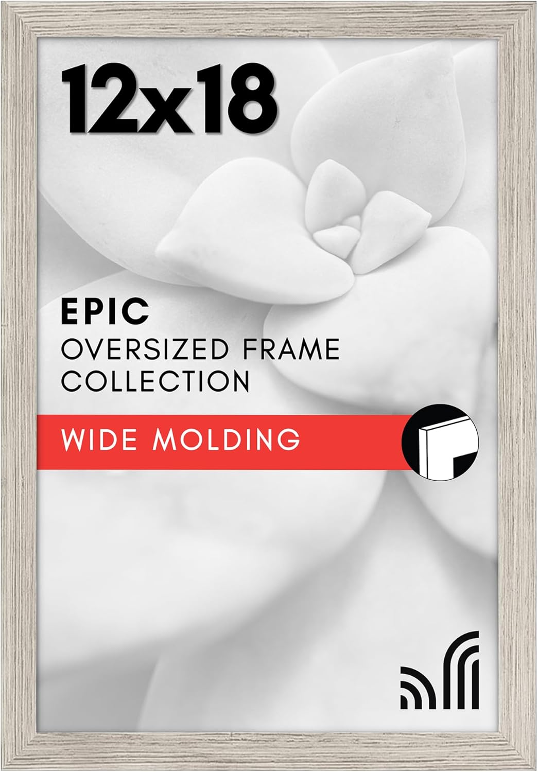 Americanflat 12x18 Poster Frame with Polished Plexiglass - Wide Picture Frames Made of Engineered Wood for Vertical or Horizontal Wall Display - Epic Collection - Driftwood