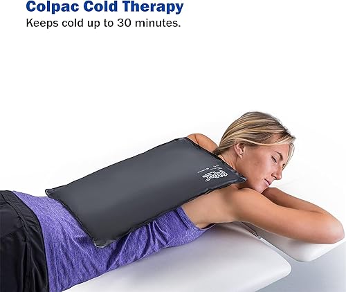 Miniatura 9 de Chattanooga ColPac, paquete de hielo de gel reutilizable para terapia de frío, 6.5 x 11 pulgadas, paquete de 2 unidades, poliuretano negro, con una