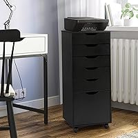 Vista 2 de TUSY Armario de almacenamiento de 5 cajones, organizador de archivos con ruedas, cómoda, armarios de archivo móviles, armarios de archivo