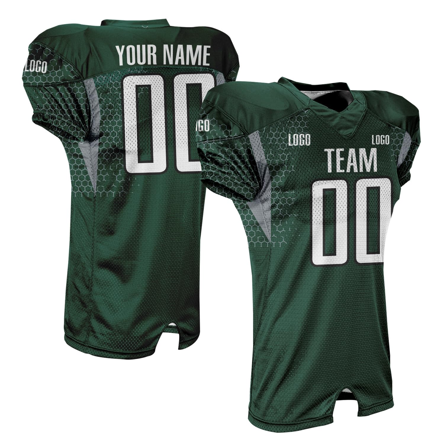 Custom Adult Youth Football Jersey with Stripes Sublimation Printed Logo Name Number