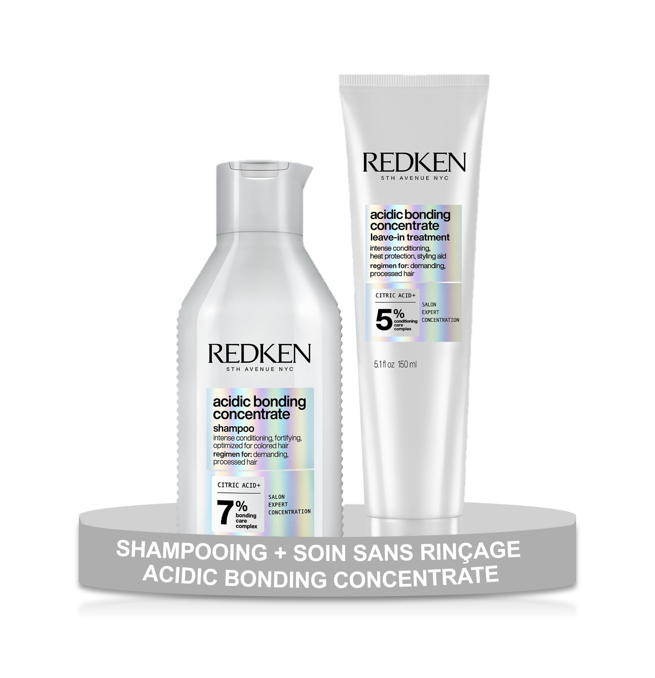 Redken | Soin Concentré Embellisseur & Protecteur, Acide Citrique, Acidic Bonding Concentrate, 150 ml & Shampoing Concentré, Transformation Capillaire Immédiate, Acide Citrique, 300 ml
