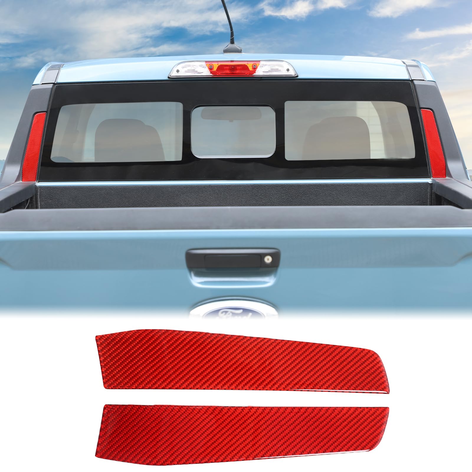 Photo 1 of Aunginsy Rear Glass Side Anti-Scratch Cover Trim Compatible with Ford Maverick 2022-2025, Carbon Fiber Pickup Truck Rear Bucket Slot Side Anti-Scratch Cover Protective Pad Sticker Exterior Accessories