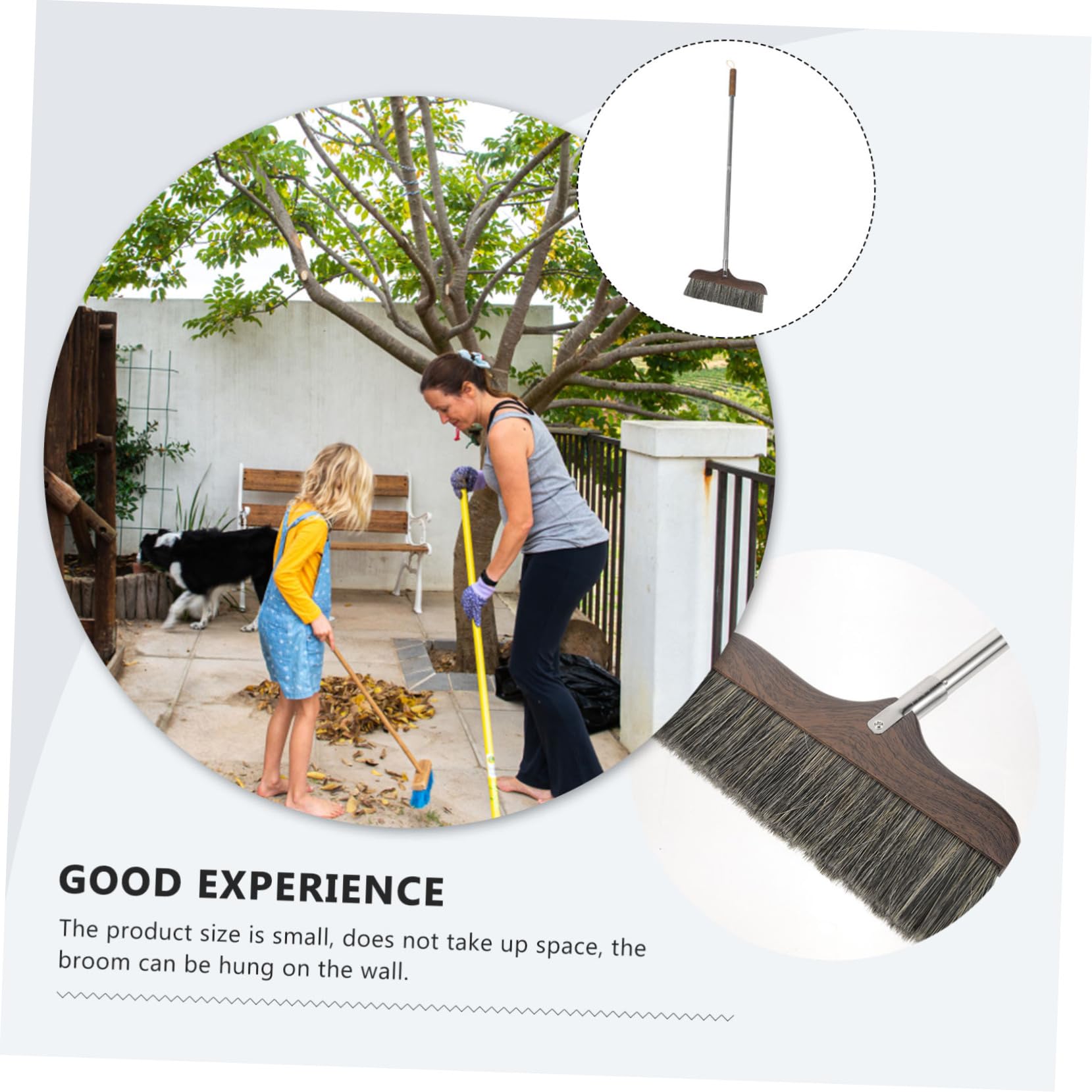 HAPINARY Garbage Sweeping Tool Long Handle Floor Scraper Broom Heavy Duty Cleaning for Home Outdoor