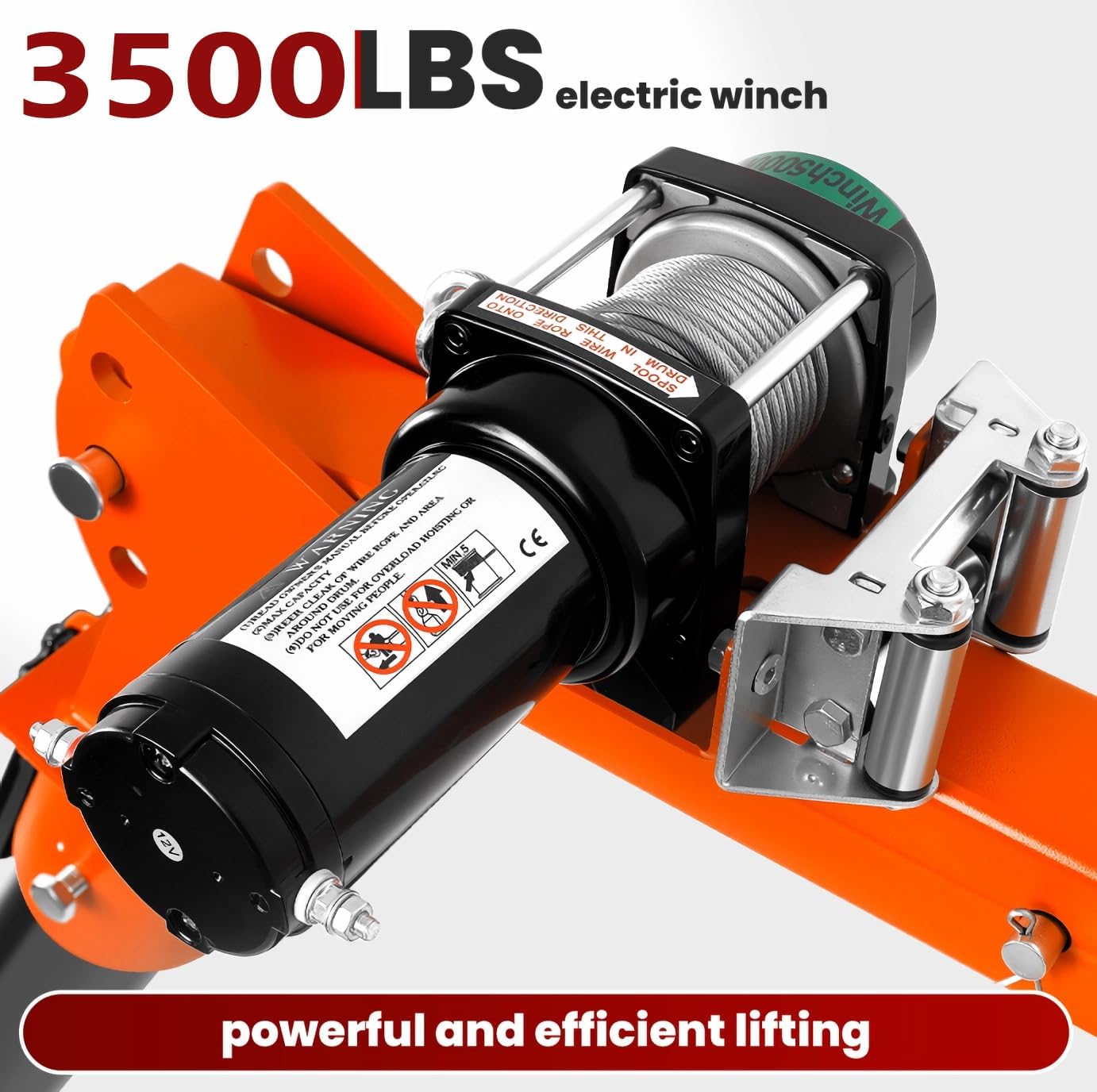 Electric Pickup Truck Crane Household Jib Crane Truck with Electric Winch 3500 lbs 12V 1100 lbs Capacity Electric Hoist Pulling Force for Factories, Warehouses, Construction & Building