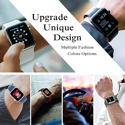 Miniatura 6 de Paquete de 6 correas deportivas compatibles con Apple Watch de 1.732 pulgadas, 1.654 pulgadas, 1.772 pulgadas, silicona suave para mujeres y