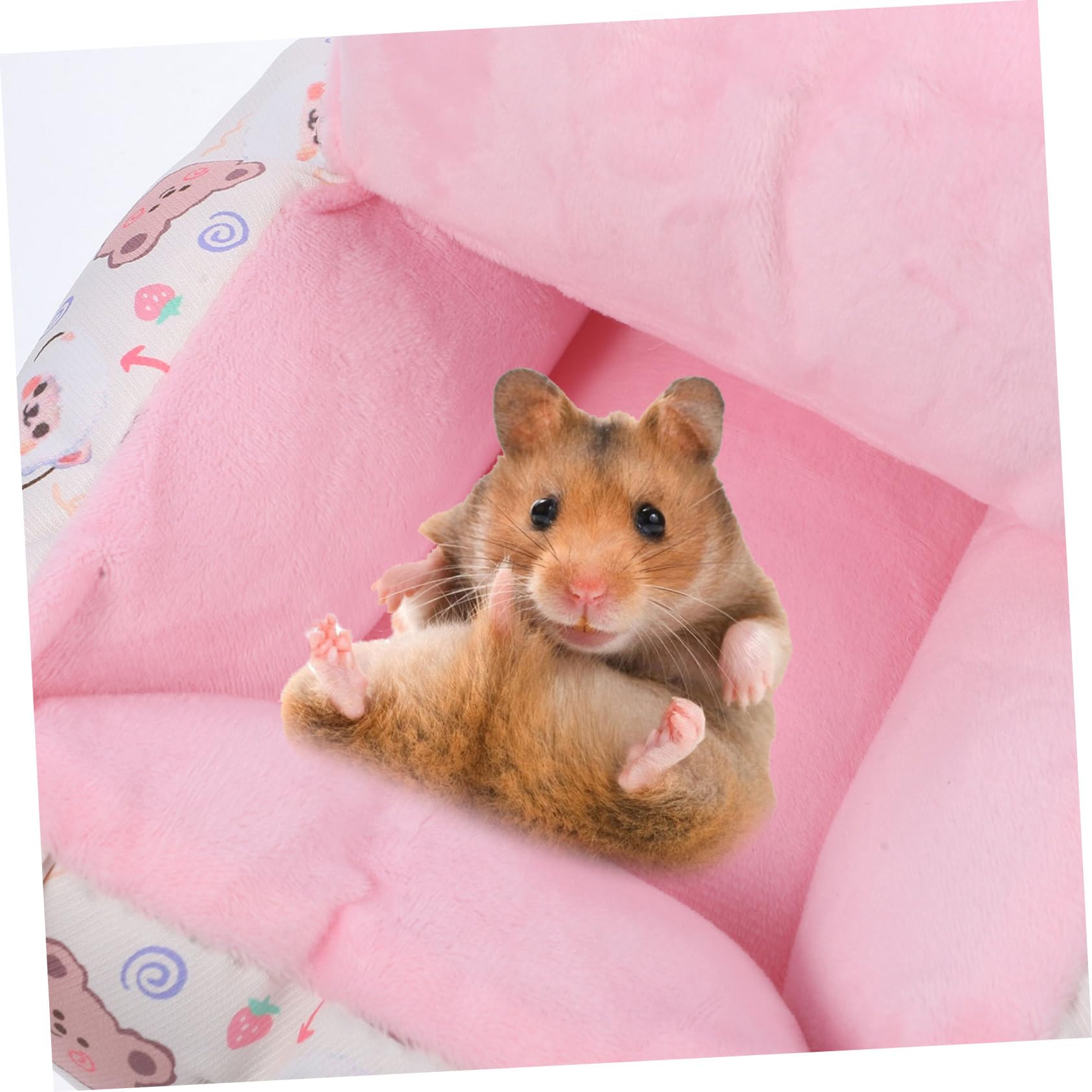 Hamster Hängematte aus Metall und Baumwolle für Kleine Haustiere Warmes Schlafbett mit Dicker Konstruktion als Rückzugsort im Winterkäfig