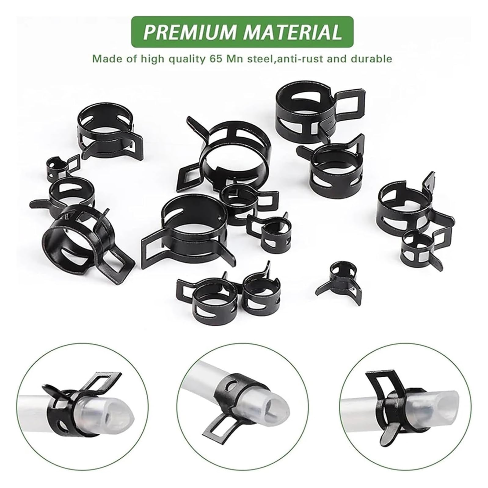 440 abrazaderas de manguera de resorte de 6 mm a 20 mm for tuberías de agua, líneas de combustible de automóviles y abrazaderas de silicona for tubos de aire de baja presión y vacío.