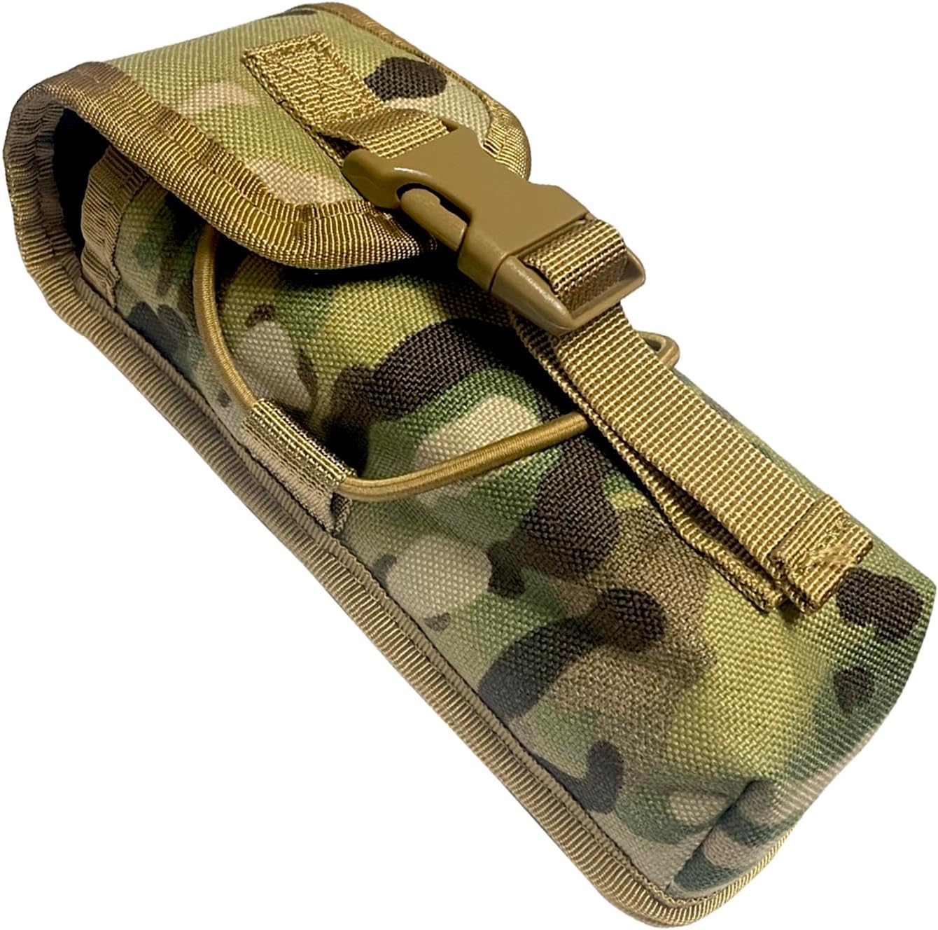 High Temperature Suppressor Pouch, Thermal Insulated Shield for Hot Rifle/Pistol Suppressor, Molle Pouch Holder for Flashlight,Baton, Fits 5-7 inches or Smaller (Camo Style)