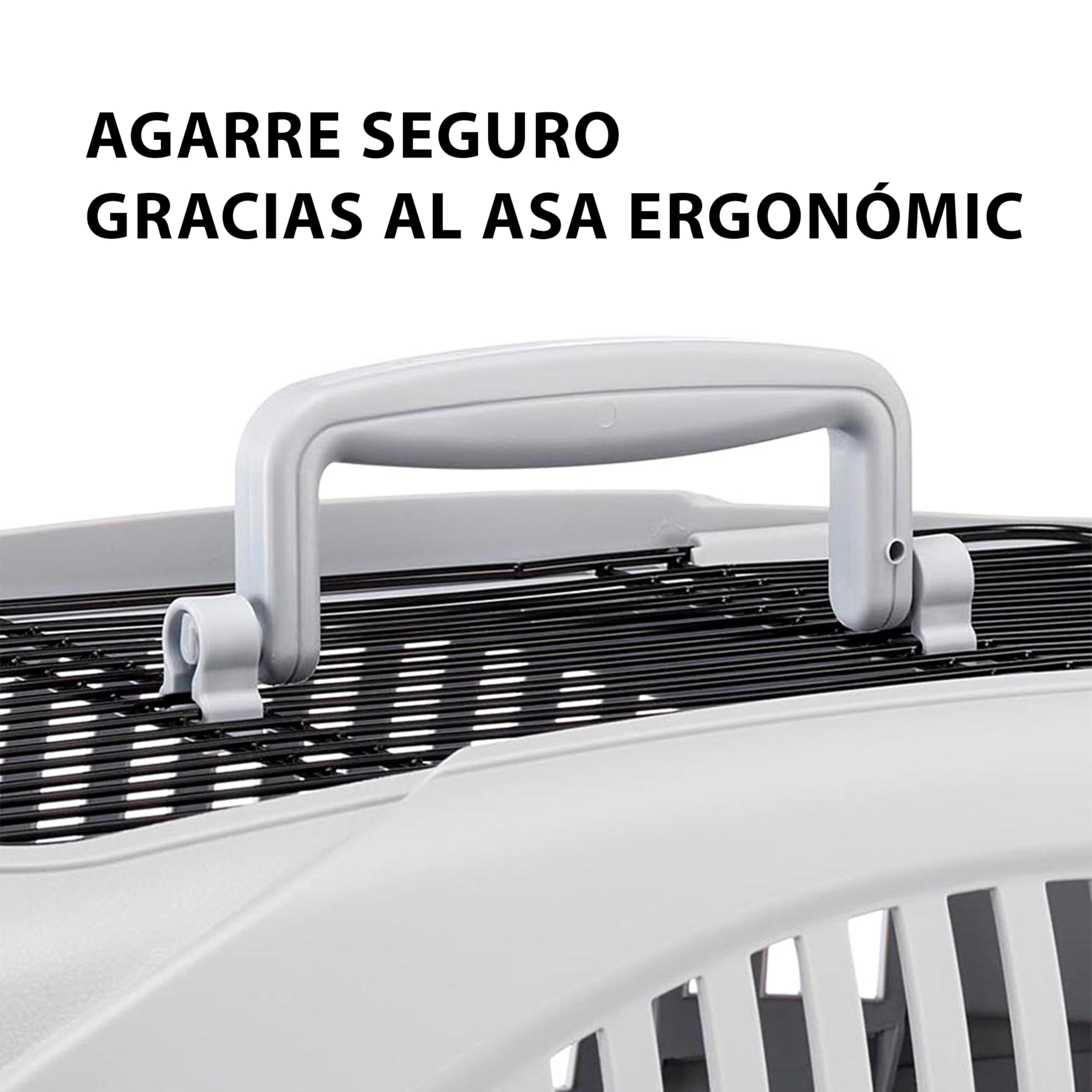 Ferplast Transportín Gato, Transportín Perro Pequeño hasta 8 Kg, Techo Abrible, con Cojín y Comedero, 37,4 x 58 x h 33 cm, Transportín Mascotas Rígido Atlas 20 Open Deluxe, Negro
