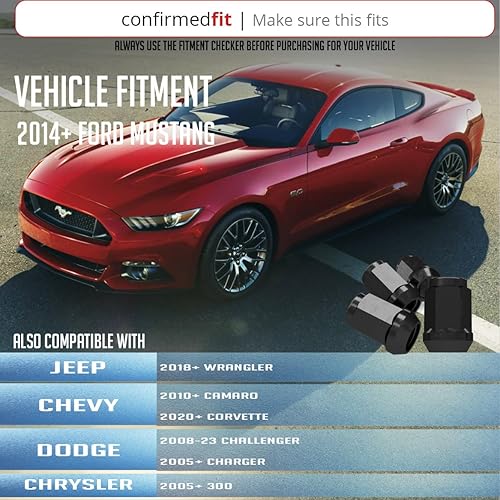 Vista 75 de Wheel Accessories Parts 20 piezas M14x1.5 14x1.5 Rosca corta camión corto 1.50 pulgadas de largo Tuercas estriadas cromadas 6 ranuras hexagonales