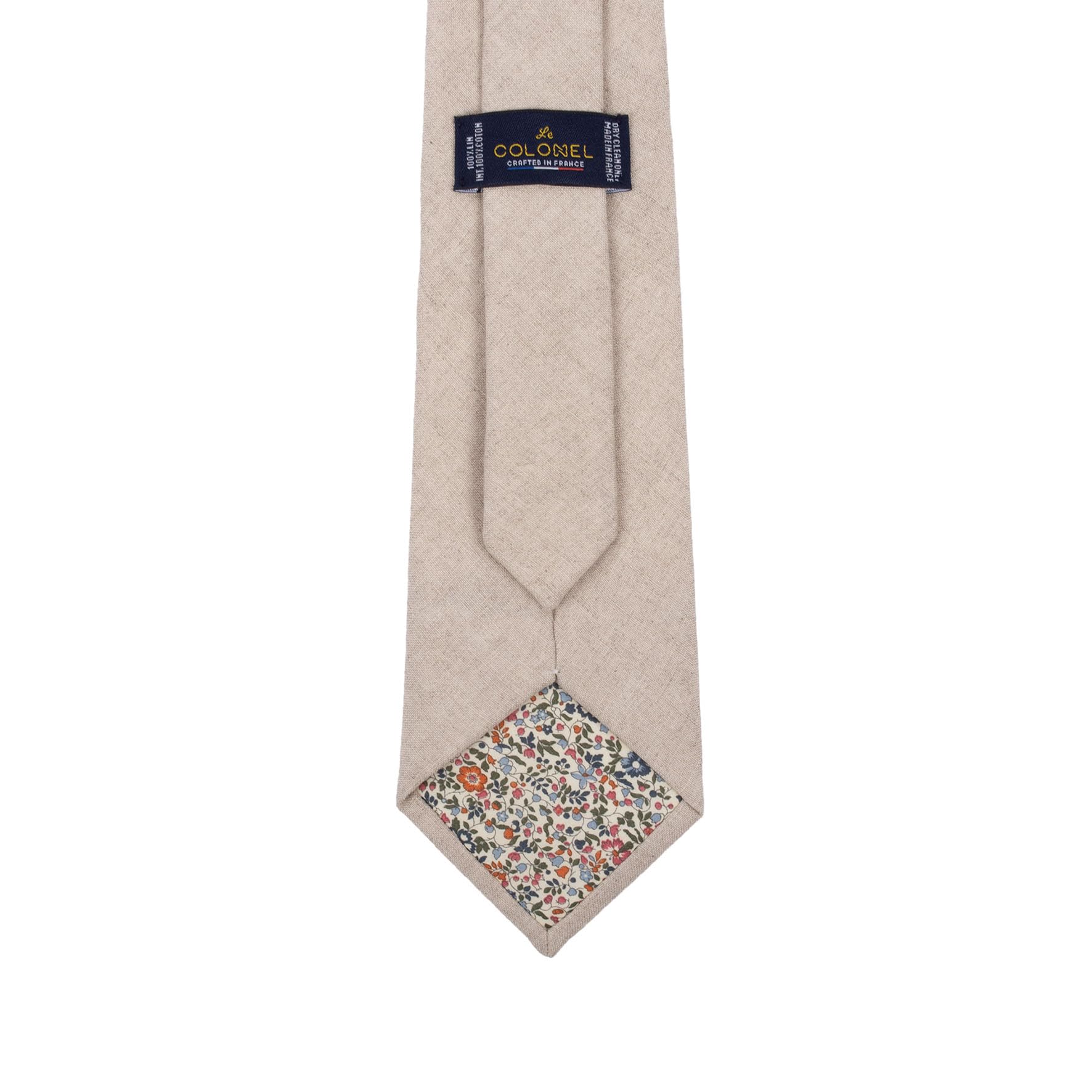 Cravate Lin naturel ficelle - Made in France
