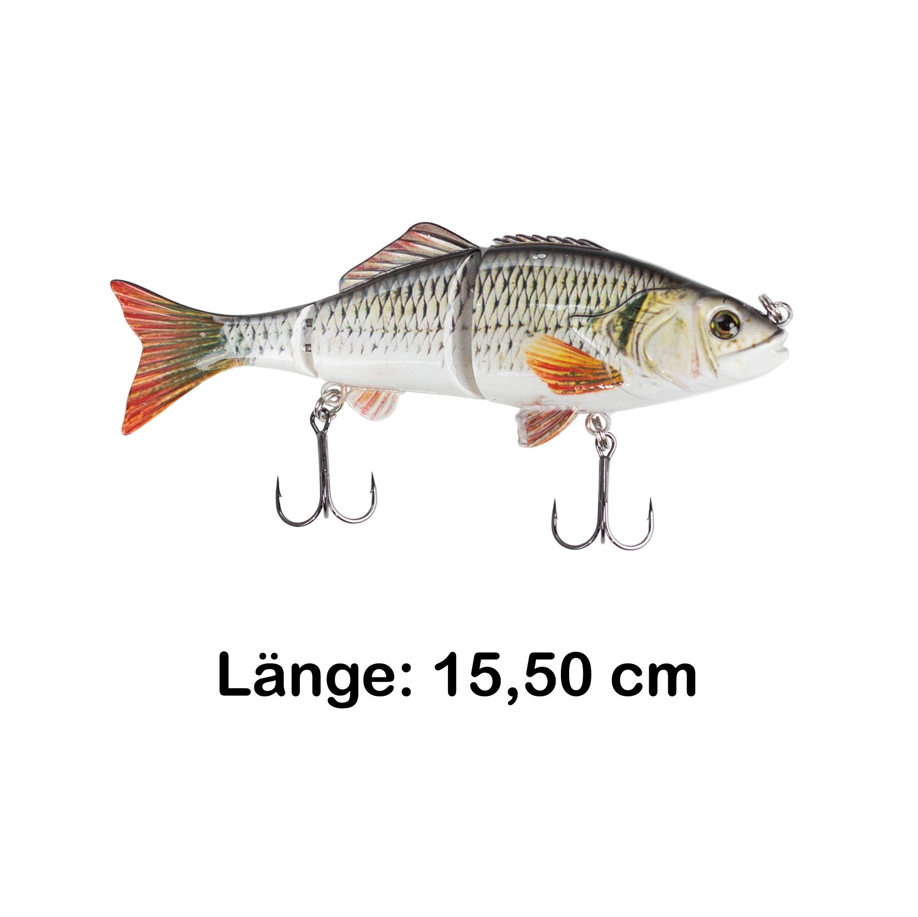 Kit De Leurres Zite Swimbait – 2 Leurres Multisegments (15,5 Et 20 Cm) – Imitation Jeune Brochet Et Gardon – 5 Bas De Ligne Acier Inclus – Pêche Brochet/sandre
