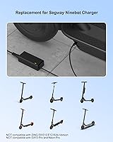 Vista 3 de VHBW Cargador de scooter de 42 V compatible con Ninebot G30LP ES2 ES4 ES1L F20 F30 F40 E22 E25 M365 Pro/Pro2 Lime-S Scooter eléctrico con batería