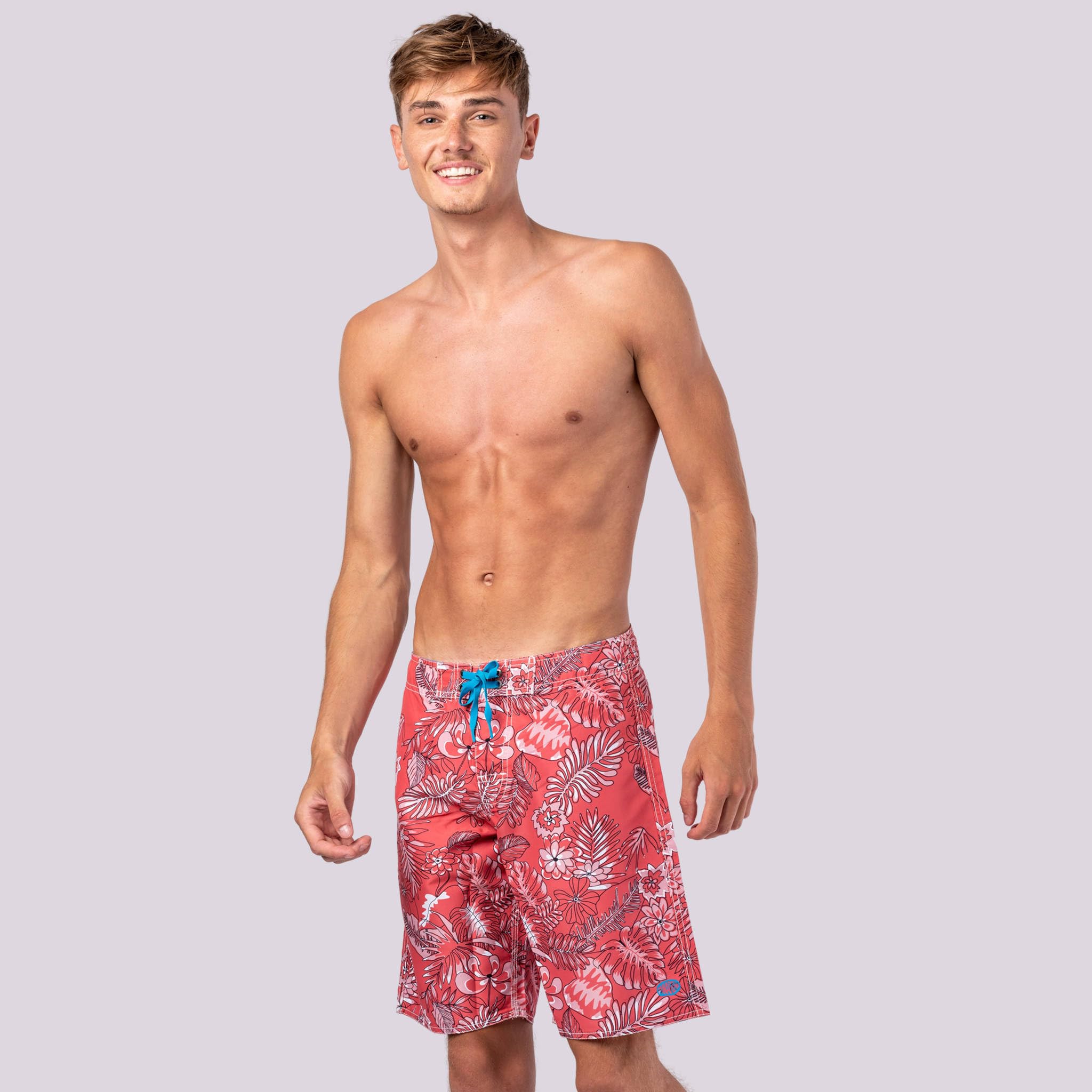 Panareha Boardshorts in Poliestere Riciclato Waikiki Rosso (44)