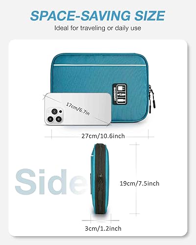 Vista 20 de Funda organizadora BAGSMART universal y portátil para cables y cargadores, Negro
