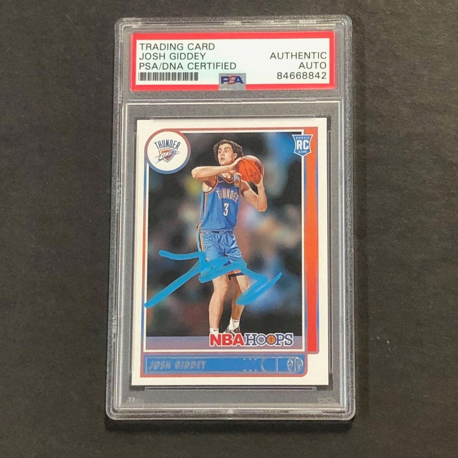 2021-22 NBA Hoops #202 Josh Giddey Signed Card AUTO PSA Slabbed RC 